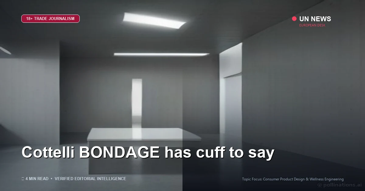 Editorial news illustration representing Cottelli BONDAGE has cuff to say