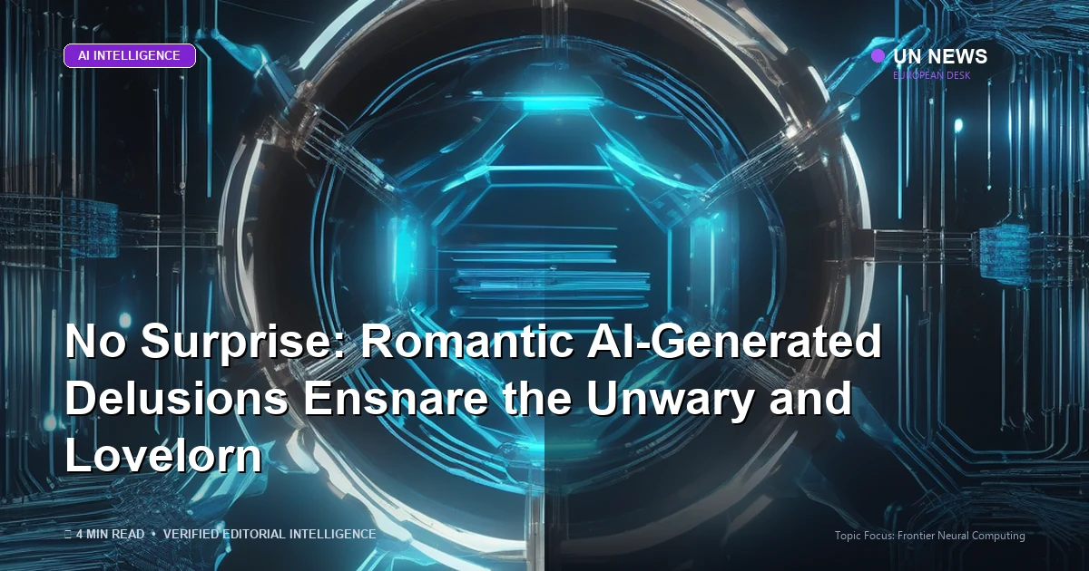 Editorial news illustration representing No Surprise: Romantic AI-Generated Delusions Ensnare the Unwary and Lovelorn