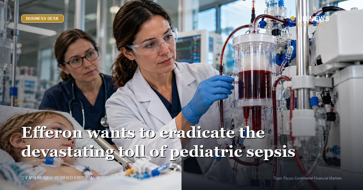 Editorial news illustration representing Efferon wants to eradicate the devastating toll of pediatric sepsis