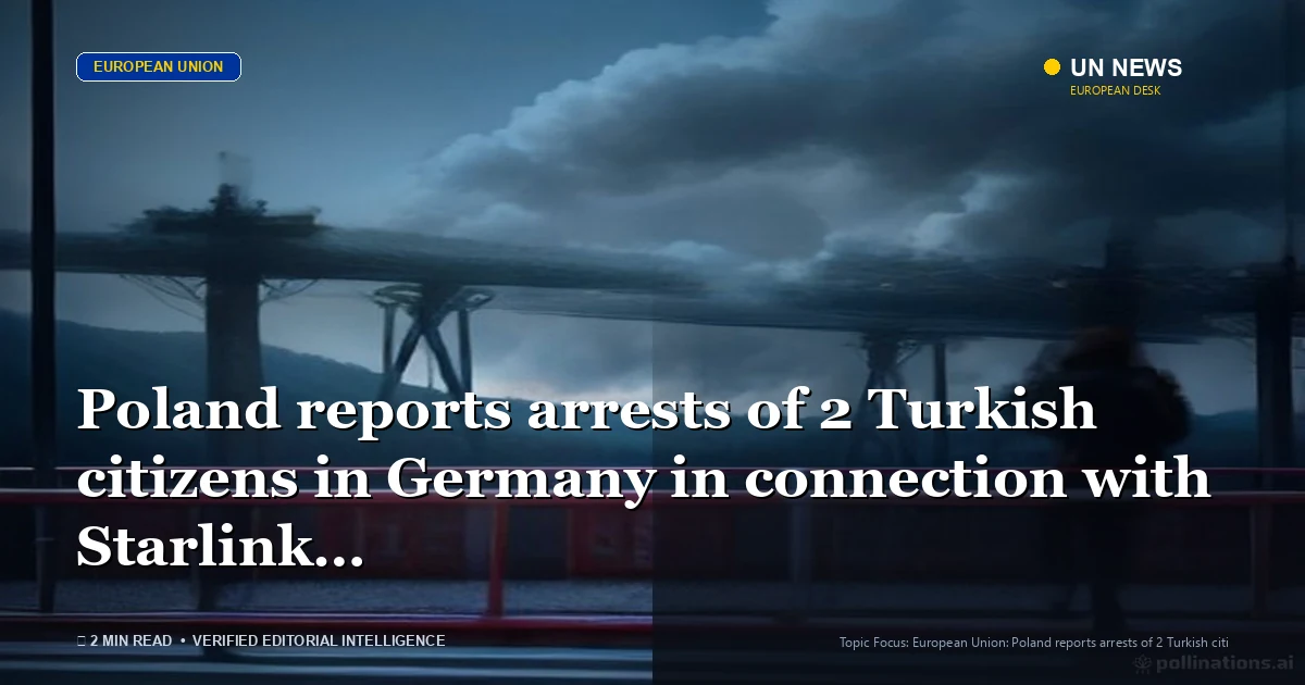 Editorial news illustration representing Poland reports arrests of 2 Turkish citizens in Germany in connection with Starl