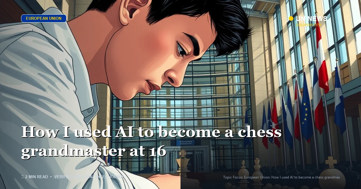 Editorial news illustration representing How I used AI to become a chess grandmaster at 16