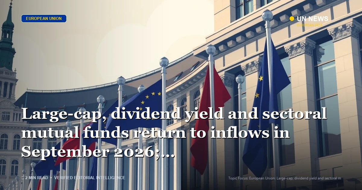 Editorial news illustration representing Large-cap, dividend yield and sectoral mutual funds return to inflows in Septemb