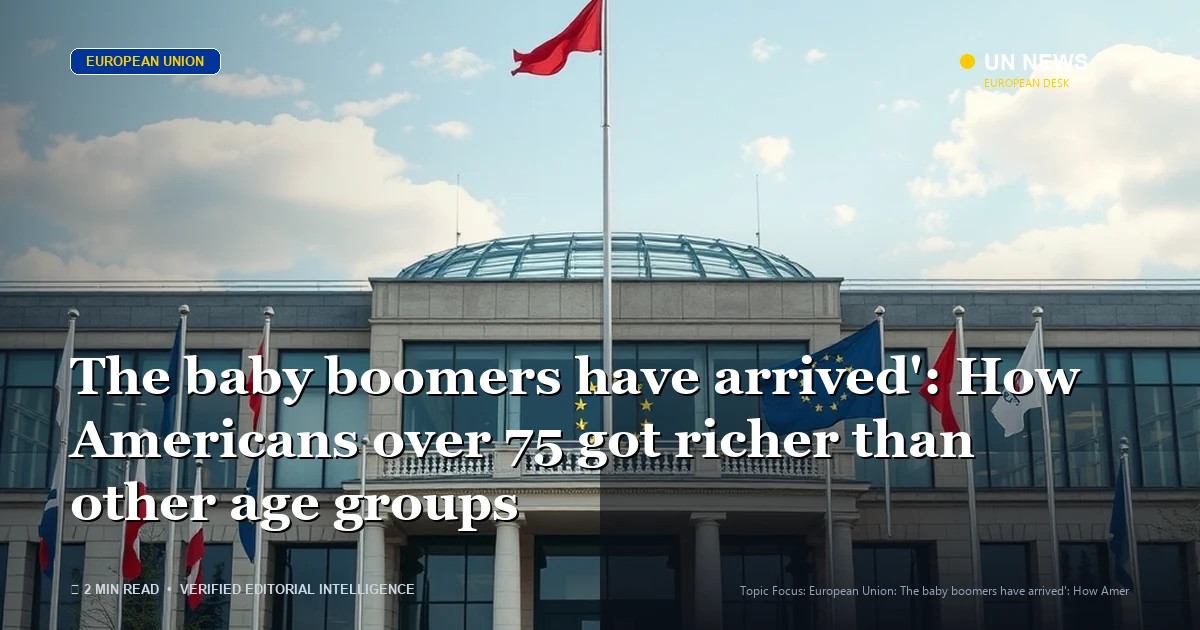 Editorial news illustration representing 'The baby boomers have arrived': How Americans over 75 got richer than other age