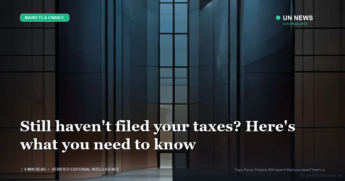 Editorial news illustration representing Still haven't filed your taxes? Here's what you need to know