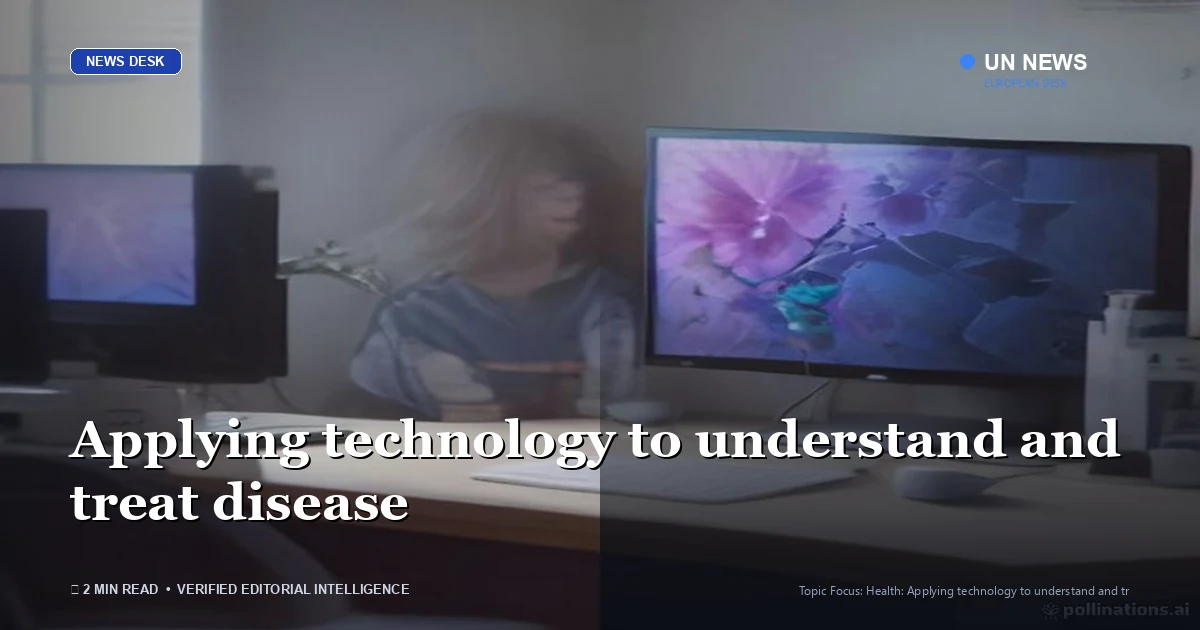 Editorial news illustration representing Applying technology to understand and treat disease