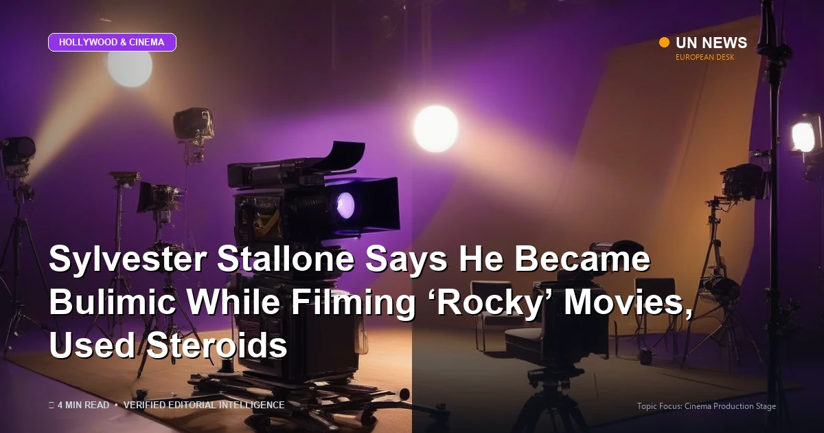 Editorial news illustration representing Sylvester Stallone Says He Became Bulimic While Filming ‘Rocky’ Movies, Used Ste