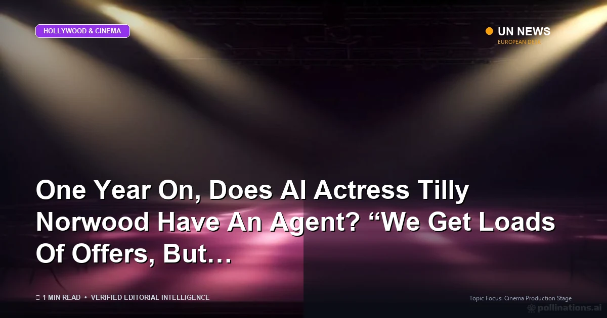 Illustration representing One Year On, Does AI Actress Tilly Norwood Have An Agent? “We Get Loads Of Offer