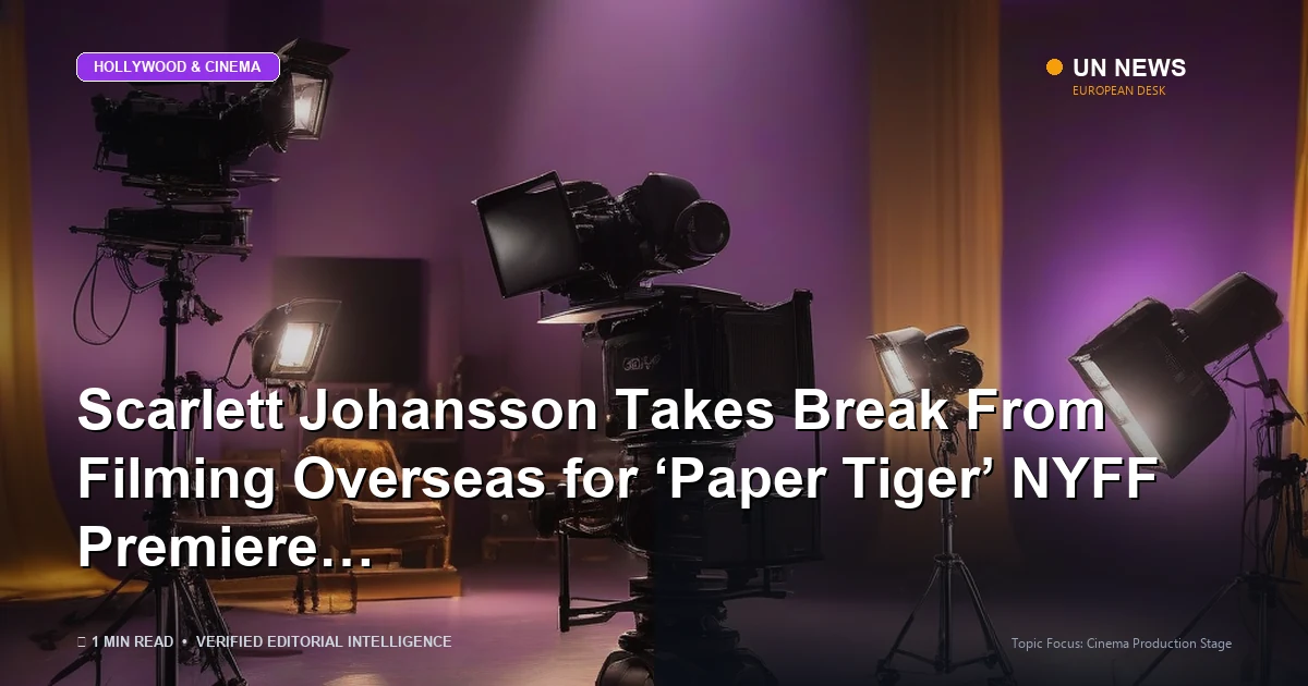 Illustration representing Scarlett Johansson Takes Break From Filming Overseas for ‘Paper Tiger’ NYFF Prem