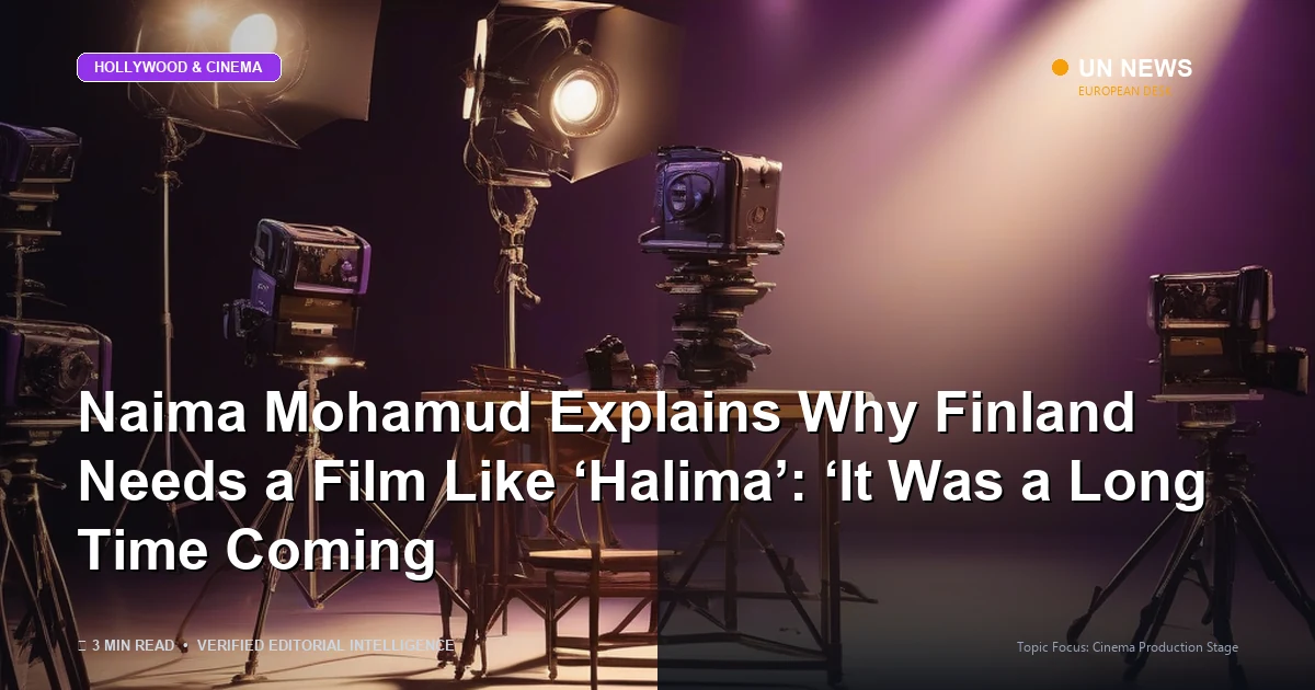 Editorial news illustration representing Naima Mohamud Explains Why Finland Needs a Film Like ‘Halima’: ‘It Was a Long Ti