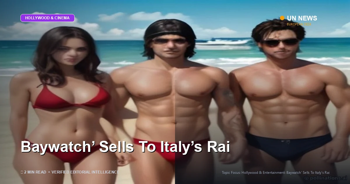 Editorial news illustration representing ‘Baywatch’ Sells To Italy’s Rai