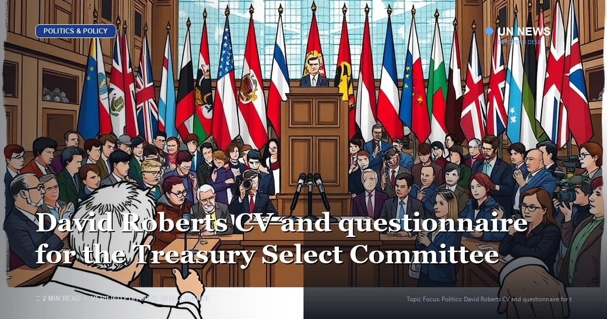 Politics editorial coverage: David Roberts CV and questionnaire for the Treasury Select Committee