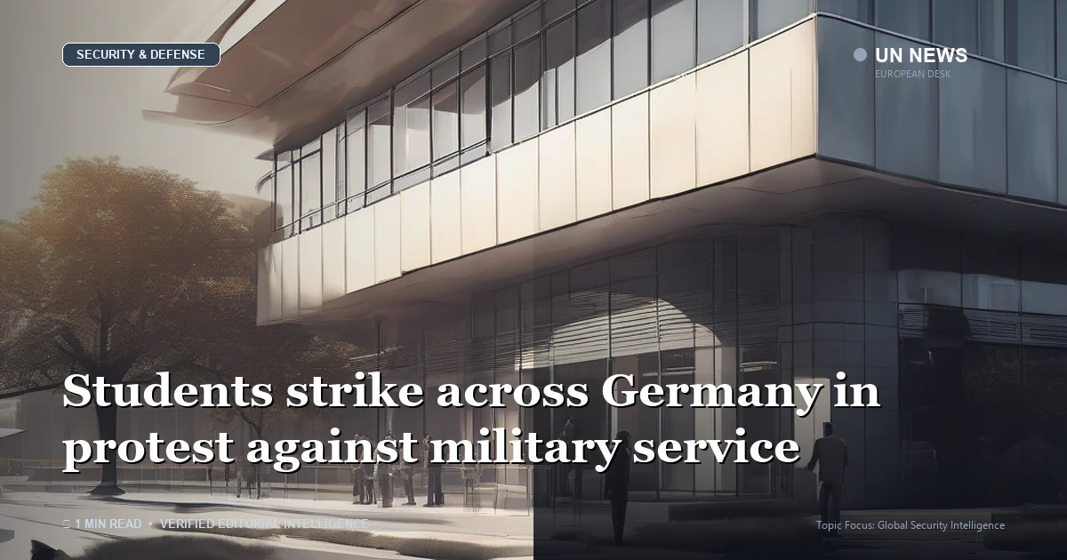 Illustration representing Students strike across Germany in protest against military service