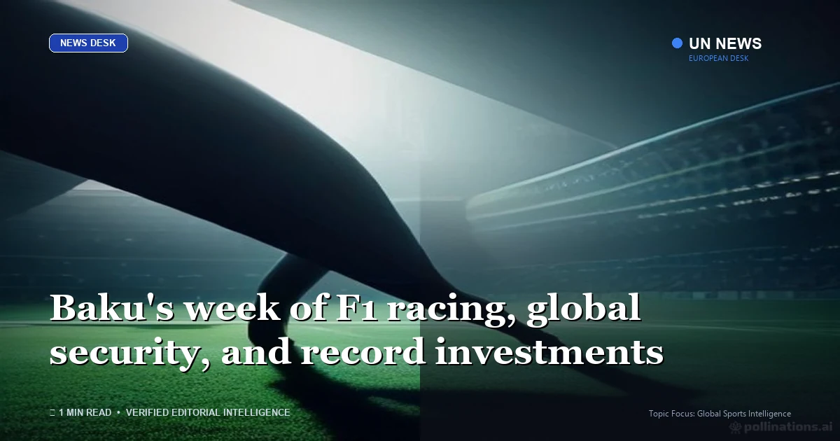 Illustration representing Baku's week of F1 racing, global security, and record investments