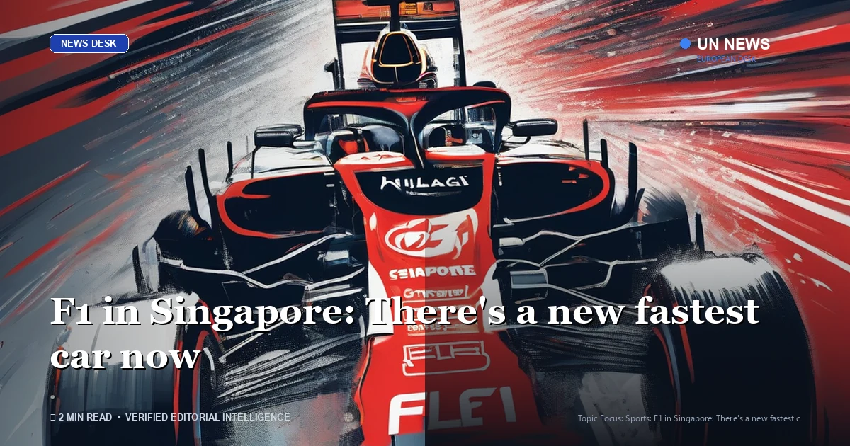 Editorial news illustration representing F1 in Singapore: There's a new fastest car now