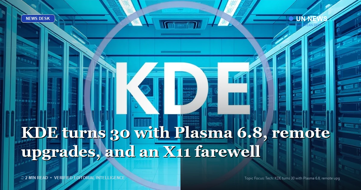 Tech editorial coverage: KDE turns 30 with Plasma 6.8, remote upgrades, and an X11 farewell