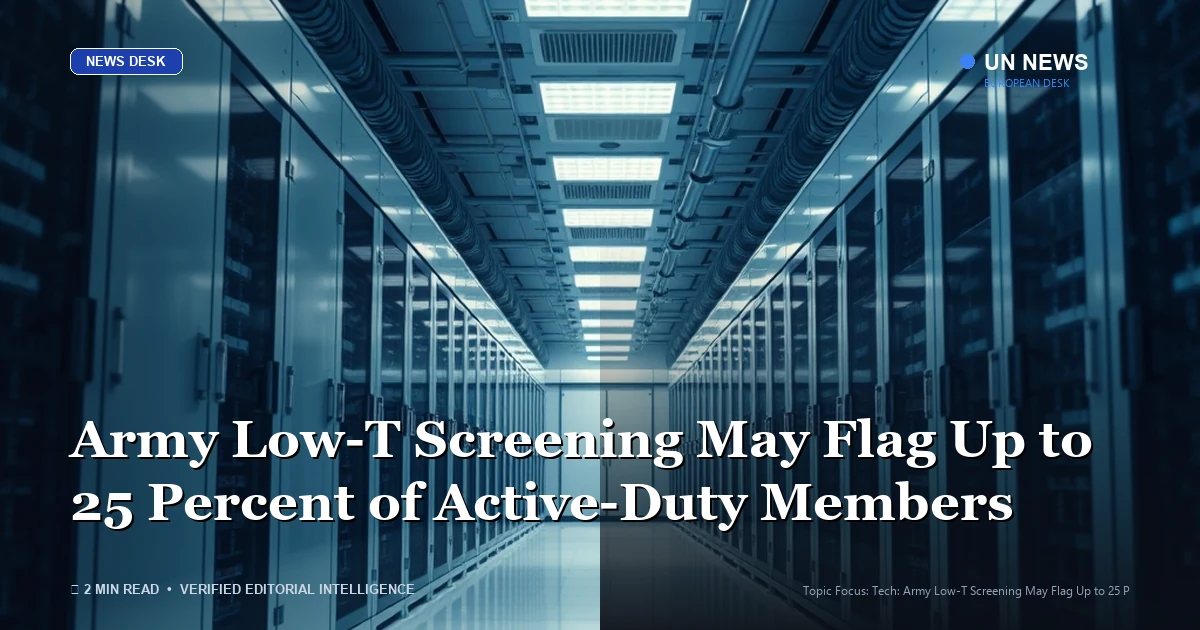 Tech editorial coverage: Army Low-T Screening May Flag Up to 25 Percent of Active-Duty Members