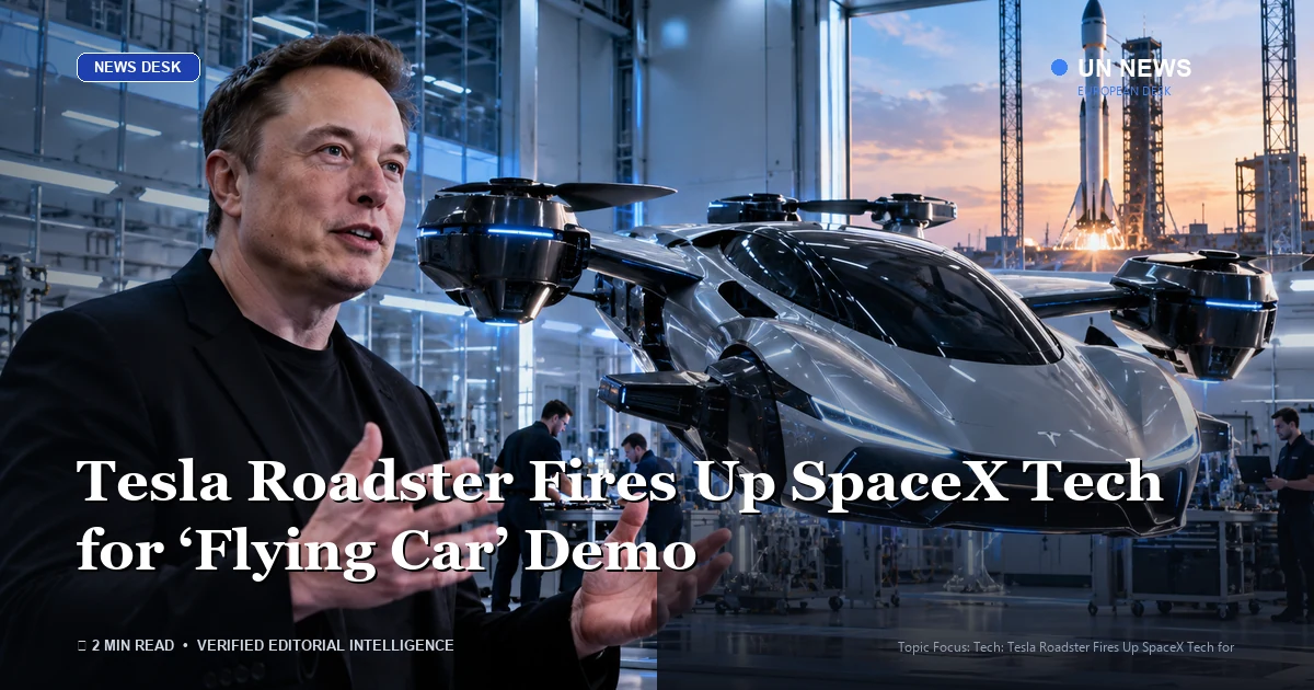 Tech news report: Tesla Roadster Fires Up SpaceX Tech for ‘Flying Car’ Demo