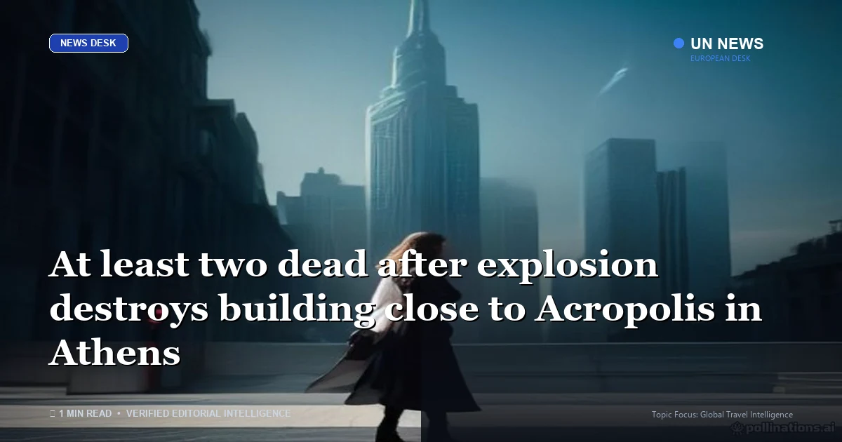 Illustration representing At least two dead after explosion destroys building close to Acropolis in Athens