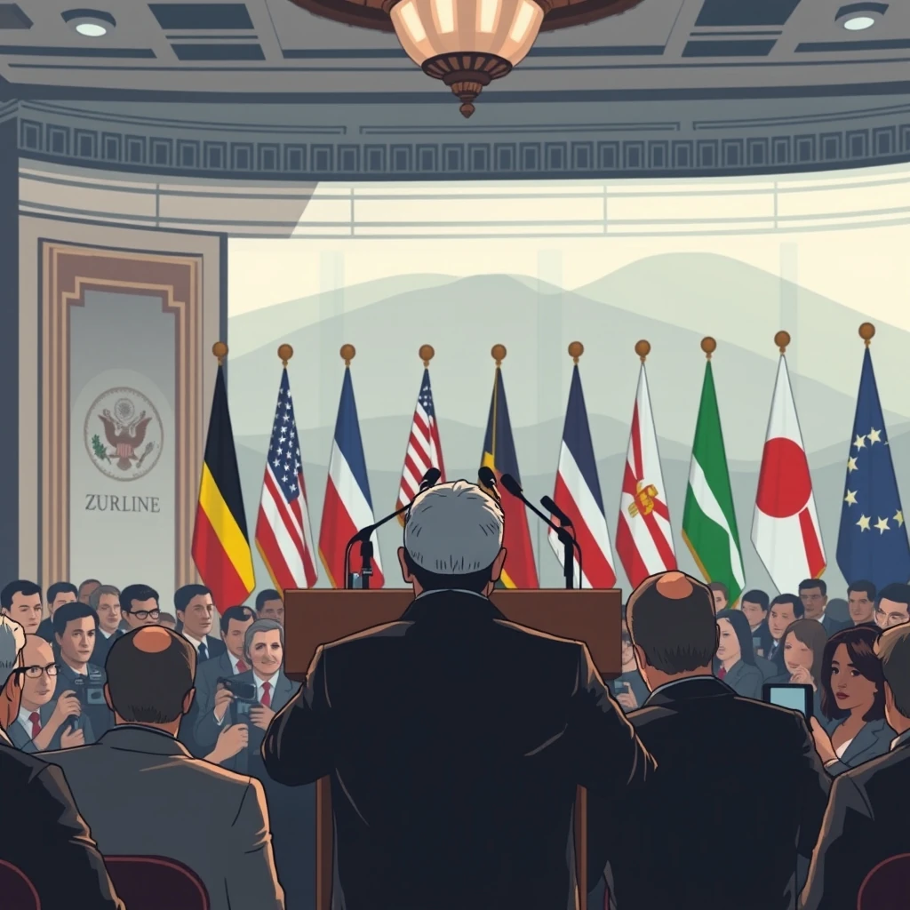 Editorial illustration representing Film Execs Ponder Federal Film Tax Credit Impact, Timeline & Potential Price Rises — Zurich Summit