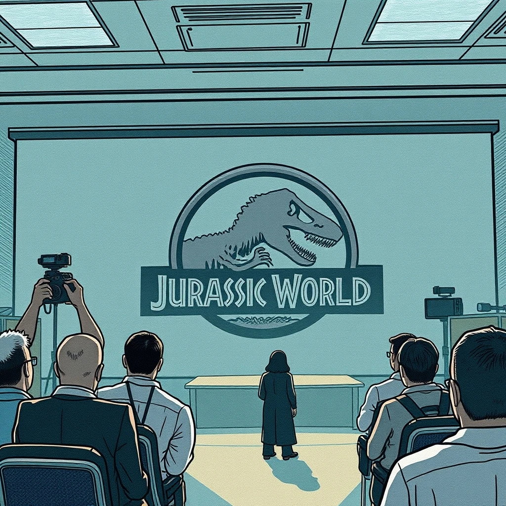 Editorial illustration representing J.A. Bayona Leads Field to Direct ‘Jurassic World’ Sequel