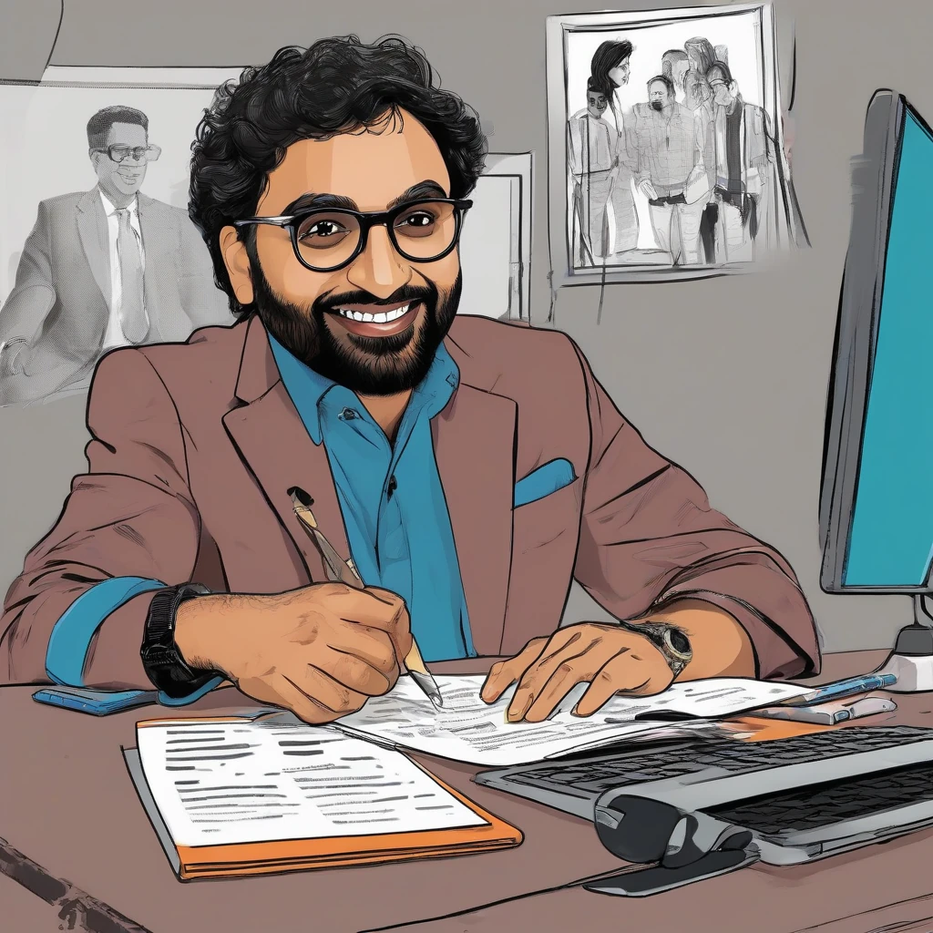 Editorial news illustration representing Raj Shamani, Indian Content Creator & Host Of ‘Figuring Out’ Pod, Signs With WME