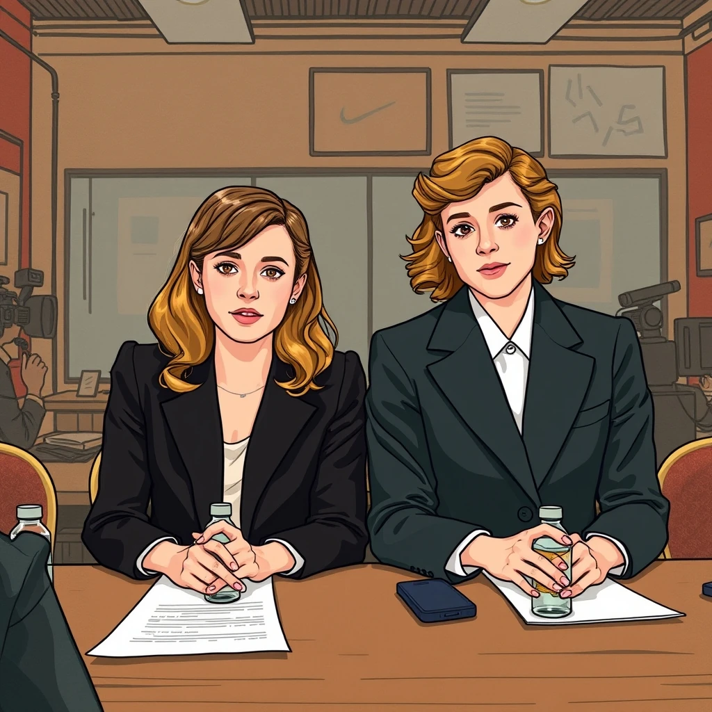 Editorial illustration representing Margaret Qualley, Sabrina Carpenter Join Tom Holland’s Fred Astaire Biopic