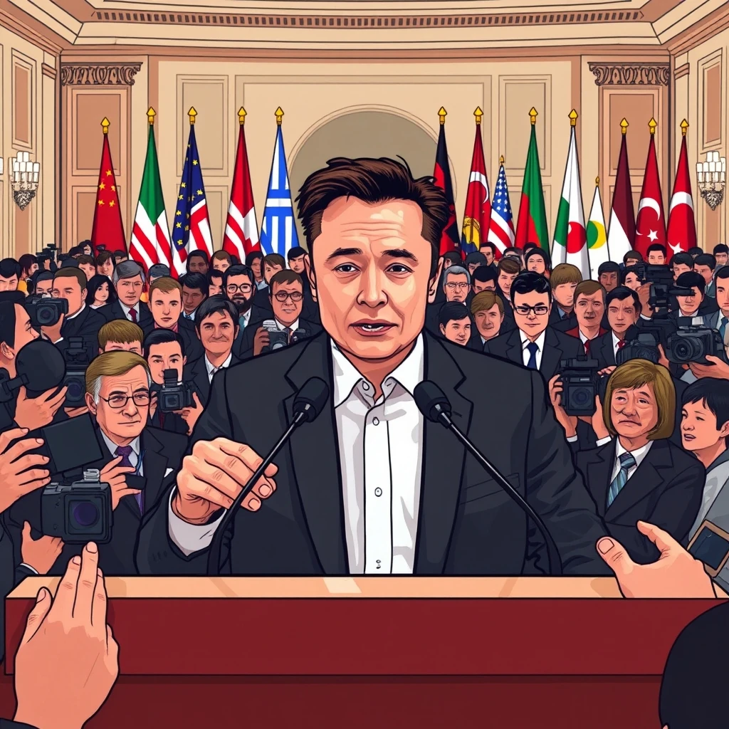 Editorial illustration representing Review: 4-hour Musk documentary feels like two different films