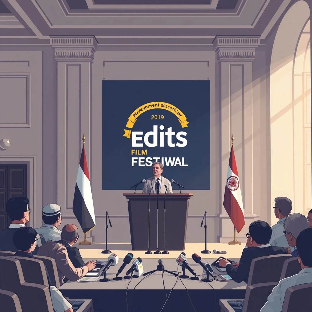 Editorial illustration representing Announcing the Official Selection for the Edits Film Festival